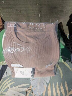 Woolx Tank Top, Reagan, Size Large, Color Mocha Meringue